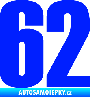 Samolepka Startovní číslo 62 typ 2  modrá dynamic