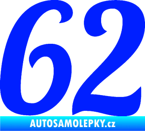Samolepka Startovní číslo 62 typ 3 modrá dynamic