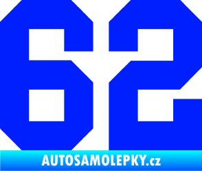 Samolepka Startovní číslo 62 modrá dynamic