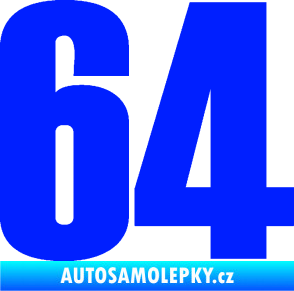 Samolepka Startovní číslo 64 typ 2    modrá dynamic