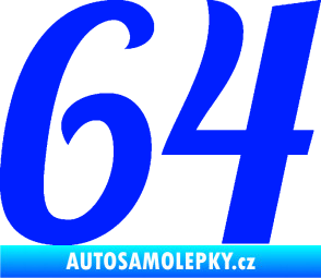 Samolepka Startovní číslo 64 typ 3 modrá dynamic
