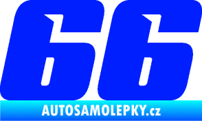 Samolepka Startovní číslo 66 typ 6 modrá dynamic