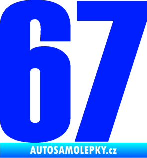Samolepka Startovní číslo 67 typ 2      modrá dynamic