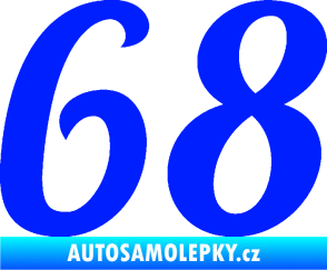 Samolepka Startovní číslo 68 typ 3 modrá dynamic