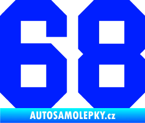 Samolepka Startovní číslo 68 modrá dynamic