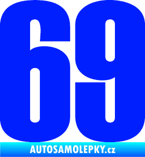 Samolepka Startovní číslo 69 typ 2        modrá dynamic