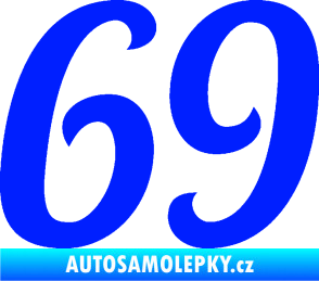 Samolepka Startovní číslo 69 typ 3 modrá dynamic