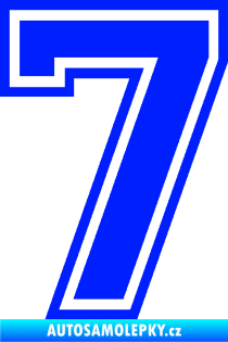 Samolepka Startovní číslo 7 typ 4 modrá dynamic