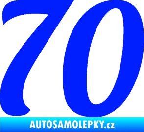 Samolepka Startovní číslo 70 typ 3  modrá dynamic