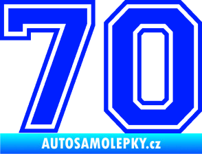 Samolepka Startovní číslo 70 typ 4 modrá dynamic