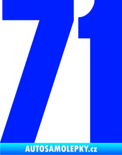 Samolepka Startovní číslo 71 typ 2  modrá dynamic