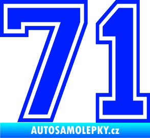 Samolepka Startovní číslo 71 typ 4 modrá dynamic