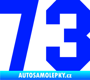 Samolepka Startovní číslo 73 modrá dynamic