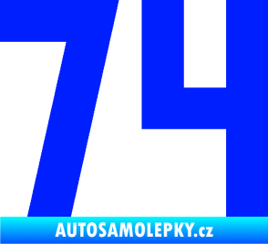 Samolepka Startovní číslo 74 modrá dynamic