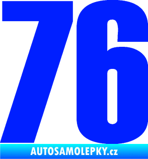Samolepka Startovní číslo 76 typ 2       modrá dynamic