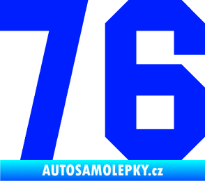 Samolepka Startovní číslo 76 modrá dynamic