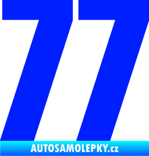 Samolepka Startovní číslo 77 typ 2        modrá dynamic
