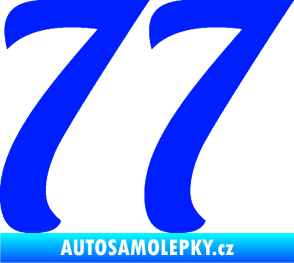 Samolepka Startovní číslo 77 typ 3   modrá dynamic