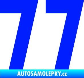 Samolepka Startovní číslo 77 modrá dynamic