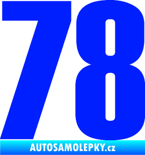Samolepka Startovní číslo 78 typ 2         modrá dynamic