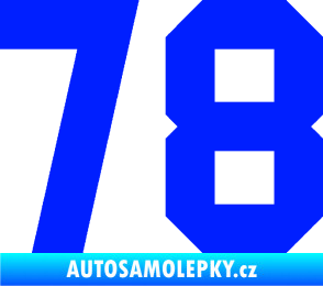 Samolepka Startovní číslo 78 modrá dynamic