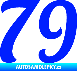 Samolepka Startovní číslo 79 typ 3   modrá dynamic