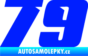 Samolepka Startovní číslo 79 typ 6 modrá dynamic
