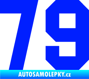 Samolepka Startovní číslo 79 modrá dynamic