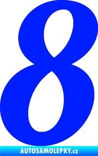 Samolepka Startovní číslo 8 typ 3 modrá dynamic