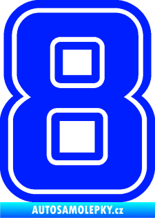 Samolepka Startovní číslo 8 typ 5 modrá dynamic