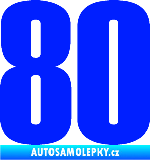 Samolepka Startovní číslo 80 typ 2           modrá dynamic