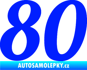 Samolepka Startovní číslo 80 typ 3   modrá dynamic