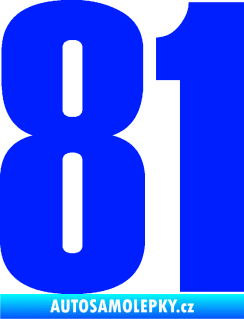 Samolepka Startovní číslo 81 typ 2 modrá dynamic