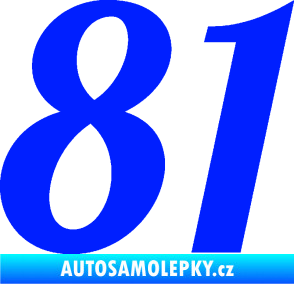 Samolepka Startovní číslo 81 typ 3   modrá dynamic