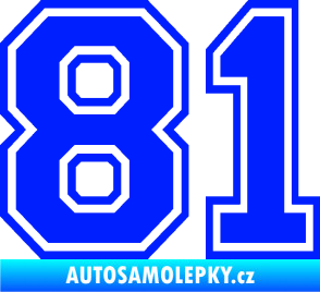 Samolepka Startovní číslo 81 typ 4 modrá dynamic