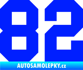 Samolepka Startovní číslo 82 modrá dynamic