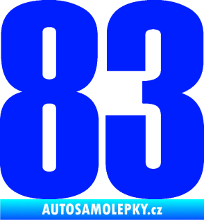 Samolepka Startovní číslo 83 typ 2   modrá dynamic