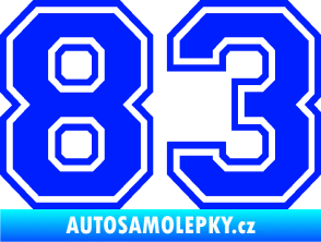 Samolepka Startovní číslo 83 typ 4 modrá dynamic