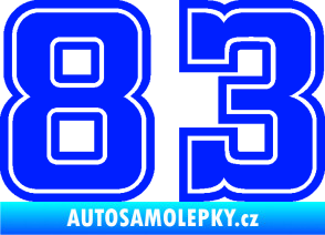 Samolepka Startovní číslo 83 typ 5 modrá dynamic