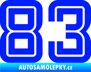 Samolepka Startovní číslo 83 typ 7 modrá dynamic