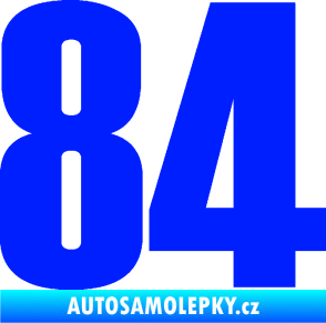 Samolepka Startovní číslo 84 typ 2    modrá dynamic
