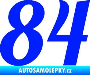 Samolepka Startovní číslo 84 typ 3  modrá dynamic