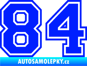 Samolepka Startovní číslo 84 typ 4 modrá dynamic