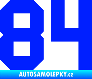 Samolepka Startovní číslo 84 modrá dynamic
