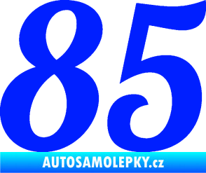 Samolepka Startovní číslo 85 typ 3   modrá dynamic