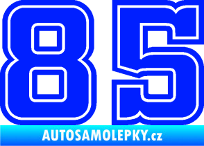Samolepka Startovní číslo 85 typ 5 modrá dynamic