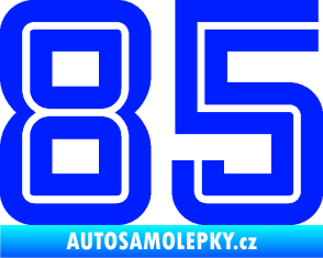 Samolepka Startovní číslo 85 typ 7 modrá dynamic