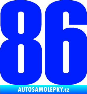Samolepka Startovní číslo 86 typ 2      modrá dynamic