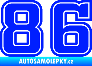 Samolepka Startovní číslo 86 typ 5 modrá dynamic