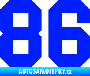 Samolepka Startovní číslo 86 modrá dynamic